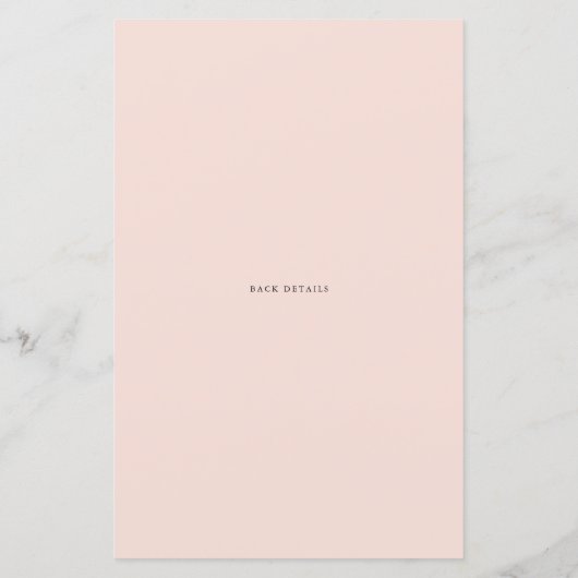 白と赤面のフローラフレームカップルシャワー招待状 (裏面)