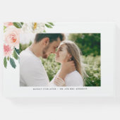 白と赤面の春の花結婚写真 ゲストブック (裏面)