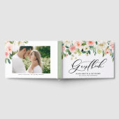 白と赤面の春の花結婚写真 ゲストブック (全面)