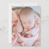 白と赤面の花ベビーガール写真バプテスマ 招待状 (裏面)