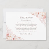 白と赤面ピンクローゼカップルの写真結婚の サンキューカード (正面)