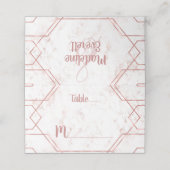 白と赤面大理石とバラ金ゴールドテーブルの座席 プレイスカード (外部開封)