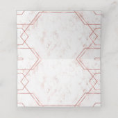 白と赤面大理石とバラ金ゴールドテーブルの座席 プレイスカード (内部開封)