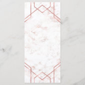 白と赤面大理石とバラ金ゴールド結婚のメニュー メニュー (裏面)