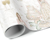 白と金のウェディング ブライダル ラッピングペーパー (ロールコーナー)