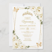 白と金のキンセアニエラ招待状 招待状 (正面)
