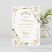 白と金のキンセアニエラ招待状 招待状 (スタンド正面)