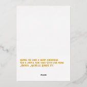 白と金のギンガムチェックのクリスマスホリデーフォト 箔シーズンカード (裏面)