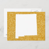 白と金のグリッターのニューメキシコ州 ポストカード (正面/裏面)