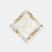 白と金の大理石の結婚式 スタンダードカクテルナプキン (角)