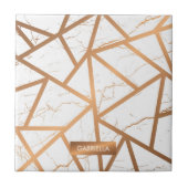 白と金の大理石 タイル (正面)