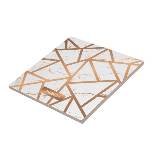 白と金の大理石 タイル (側面)