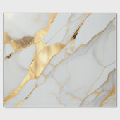 白と金の箔の大理石瑪瑙 ラッピングペーパー (フラット)