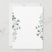 白と金の縁取りの幾何学的な花のウェディング 招待状 (裏面)