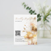 白と金の花のウェディング 出欠カード (スタンド正面)