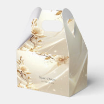 白と金の花のギフトボックス