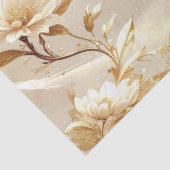 白と金の花のティシュペーパー 薄葉紙 (詳細)