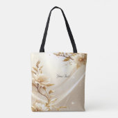 白と金の花のトートバッグ トートバッグ (裏面)
