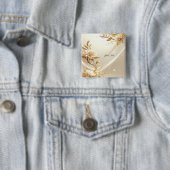 白と金の花のボタン 缶バッジ (インサイチュ)