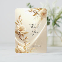 白と金の花の御礼カード