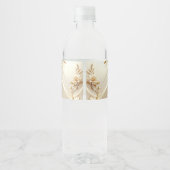 白と金の花の水筒ラベル ペットボトルラベル (裏面)