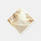 白と金の花 スタンダードカクテルナプキン (角)