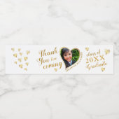 白と金ゴールドありがとう写真2025卒業 ペットボトルラベル (シングルラベル)