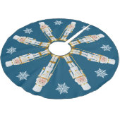 白と金ゴールドのくるみ割り ブラッシュドポリエステルツリースカート (アングル)