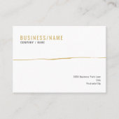 白と金ゴールドのアイコンストライプ名刺 名刺 (正面)