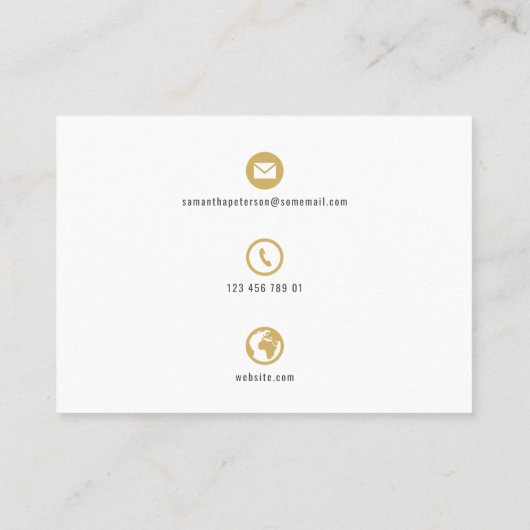 白と金ゴールドのアイコンストライプ名刺 名刺 (裏面)