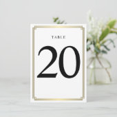 白と金ゴールドのアールデコテーブル番号 招待状 (スタンド正面)
