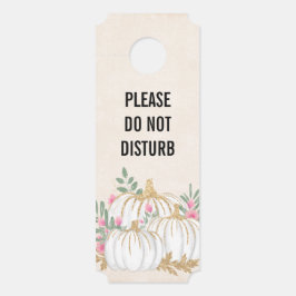 白と金ゴールドのカボチャの水色を乱さない ドアノブサイン