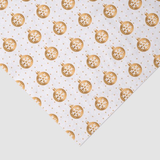 白と金ゴールドのクリスマスオーナメント 薄葉紙 (詳細)
