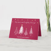 白と金ゴールドのクリスマス(家族の名前は赤) シーズンカード (正面)