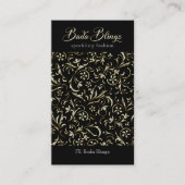 白と金ゴールドのグリッターのマスク 名刺 (正面)