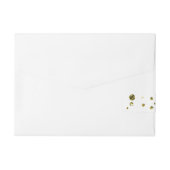 白と金ゴールドのグリッタードットカードラップラのまわりにベル ラップアラウンド宛名ラベル (裏面)