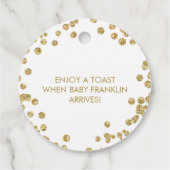 白と金ゴールドのグリッターポップ・アートの時の彼女のポップ フェイバータグ (裏面)