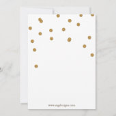 白と金ゴールドのグリッターリハーサルのディナー招待状 招待状 (裏面)