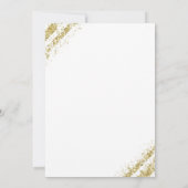 白と金ゴールドのグリッター写真卒業生 招待状 (裏面)
