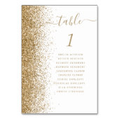 白と金ゴールドのグリッター結婚の テーブルナンバー (裏面)