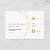 白と金ゴールドのソーシャルメディア 名刺 (正面)