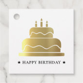 白と金ゴールドのハッピーバースデーケーキから フェイバータグ (正面)