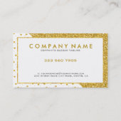 白と金ゴールドのハート幾何学的デザイン 名刺 (裏面)