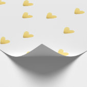 白と金ゴールドのハート ラッピングペーパー (角)