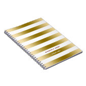 白と金ゴールドのパタストライプーン ノートブック (右側)