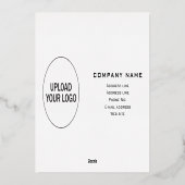 白と金ゴールドのビジネスのバレンタインデフォイル 箔招待状 (裏面)