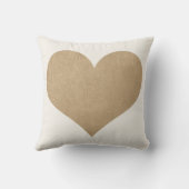 白と金ゴールドのフェイク革ハート クッション (裏面)