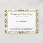 白と金ゴールドのフローラのマスク 名刺 (裏面)