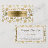 白と金ゴールドのフローラマスク2 名刺 (正面/裏面)