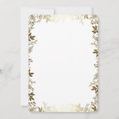 白と金ゴールドのフローラ結婚リース 招待状 (裏面)